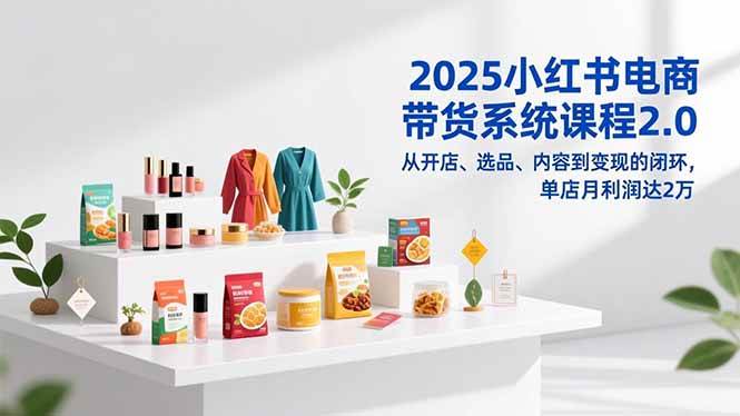 (16880期)2025小红书电商带货系统课程2.0,从开店、选品、内容到变现的闭环,单店月利润达2万-邪修侠数据中心