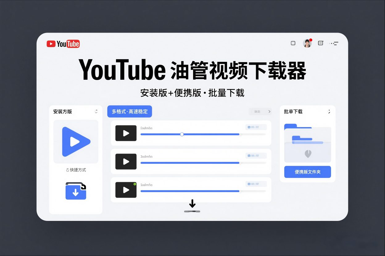YouTube油管视频下载器安装版+便携版，可以批量下载多个视频-邪修侠数据中心