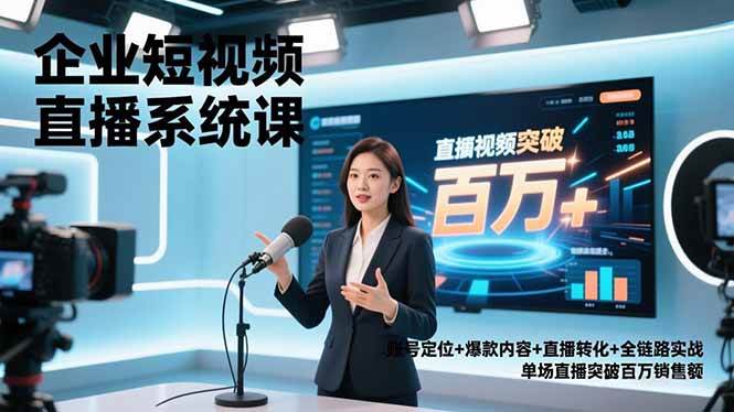 （16878期）企业短视频直播系统课，账号定位+爆款内容+直播转化+全链路实战，单场直播突破百万销售额-邪修侠数据中心