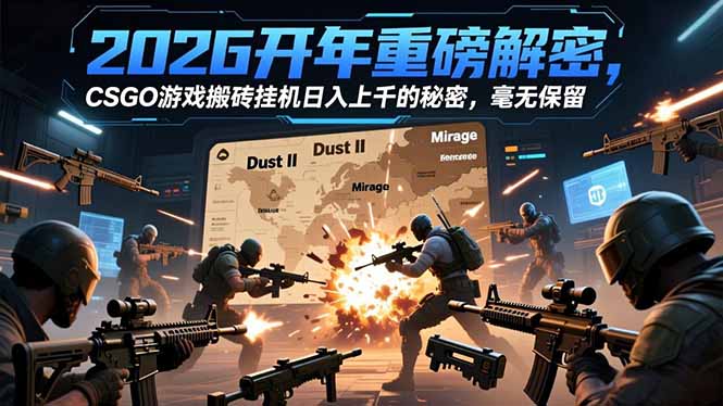 2026开年重磅解密，CSGO游戏搬砖挂机日入上千的秘密，毫无保留-邪修侠数据中心